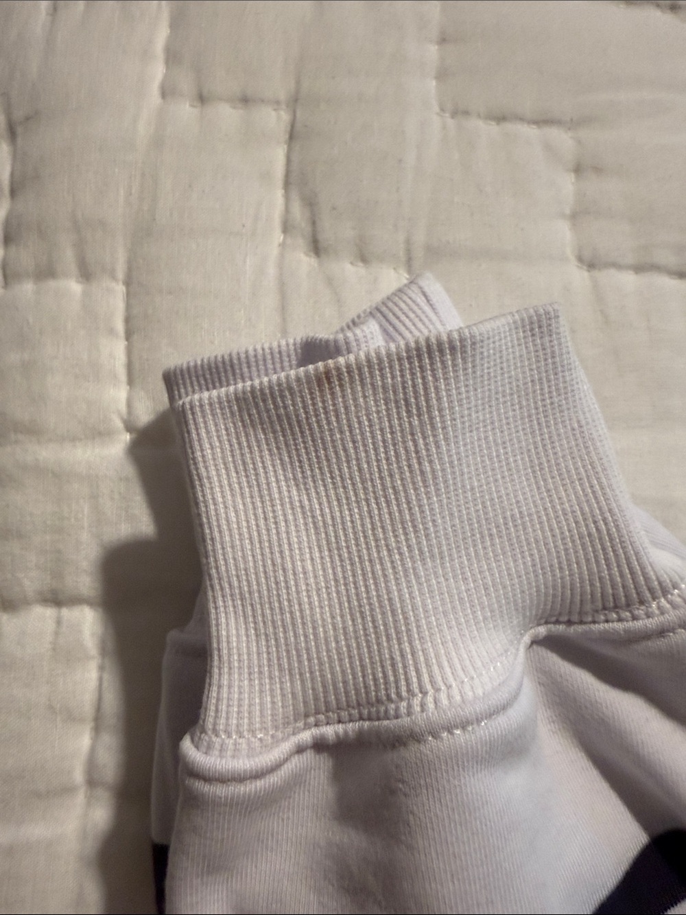 Athleta White and Navy Striped Crew Sweatshirt - Picture 8 of 9